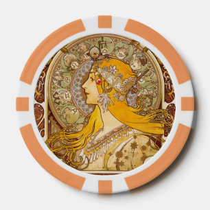 Alphonse Mucha Zodiac Art Nouveau Vintage Decor Poker Chips
