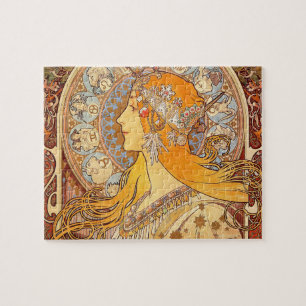 Alphonse Mucha Zodiac Art Nouveau Woman Jigsaw Puzzle