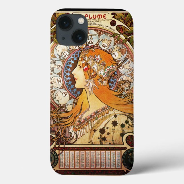 Alphonse Mucha Zodiac Case-Mate iPhone Case (Back)