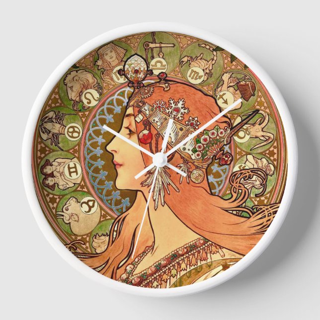 Alphonse Mucha - Zodiac Clock (Front)
