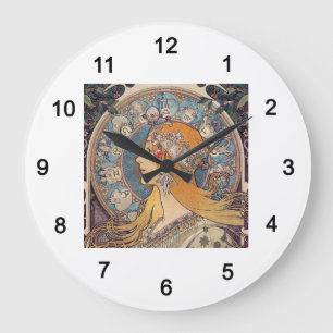 Alphonse Mucha , “Zodiac” Large Clock