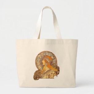 Alphonse Mucha - Zodiac Large Tote Bag