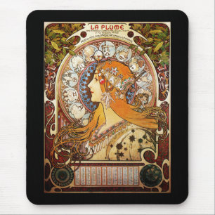 Alphonse Mucha Zodiac Mouse Pad