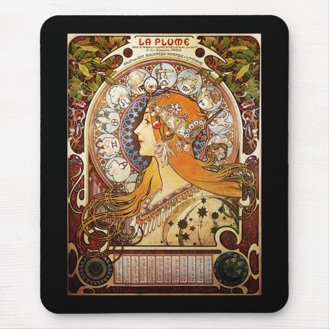 Alphonse Mucha Zodiac Mouse Pad (Front)