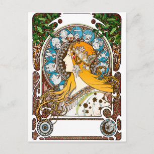 Alphonse Mucha - Zodiac Postcard