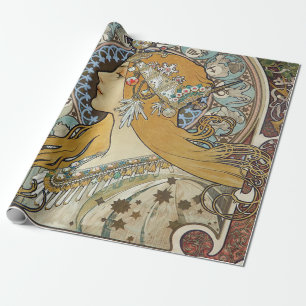 Alphonse Mucha Zodiac Restored Wrapping Paper