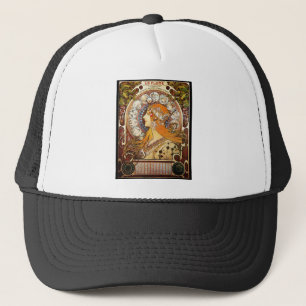 Alphonse Mucha Zodiac Trucker Hat