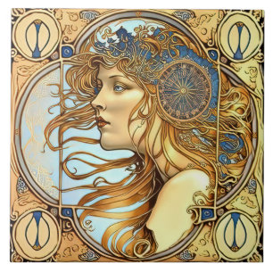 Alphonse Mucha Zodiac Wall Decor Art Nouveau Ceram Ceramic Tile