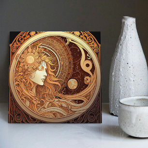 Alphonse Mucha Zodiac Wall Decor Art Nouveau Ceram Ceramic Tile