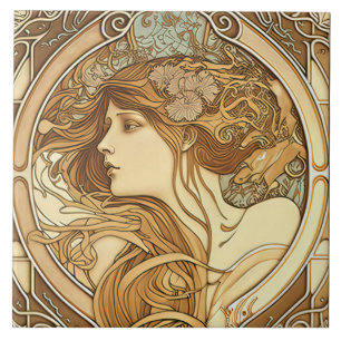 Alphonse Mucha Zodiac Wall Decor Art Nouveau Ceram Ceramic Tile