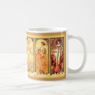 Alphonse Mucha's Three Ladies Coffee Mug