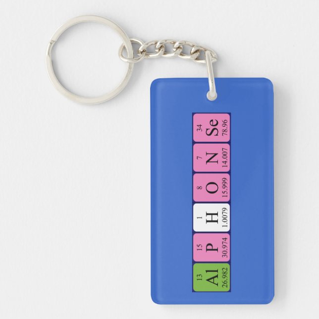 Alphonse periodic table name keyring (Front)