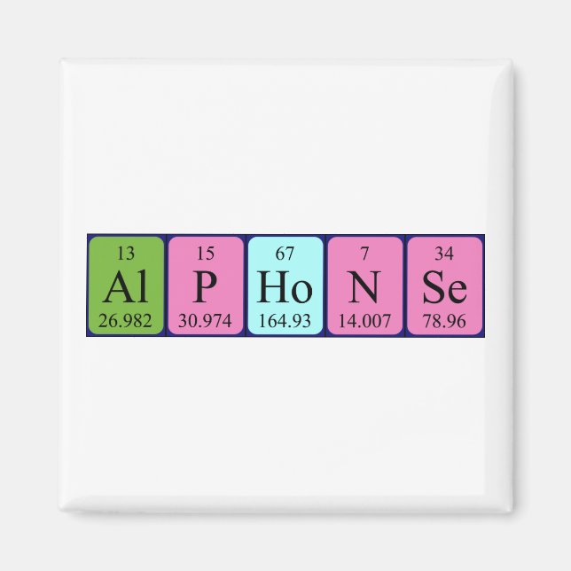 Alphonse periodic table name magnet (Front)