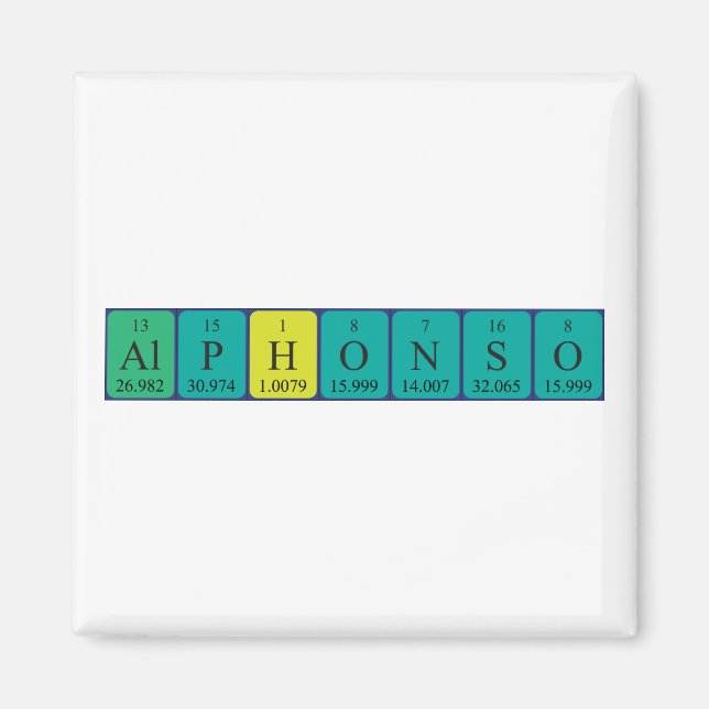 Alphonso periodic table name magnet (Front)