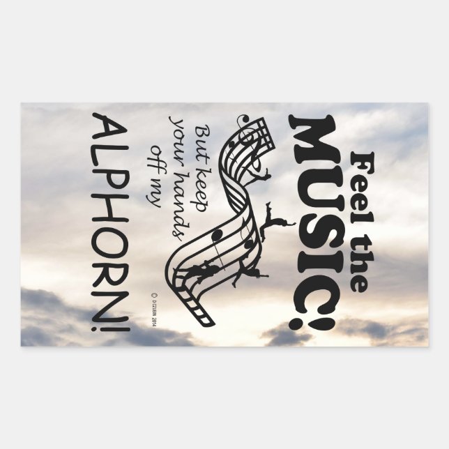 Alphorn Feel The Music Rectangular Sticker (Front)
