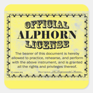 Alphorn License Square Sticker