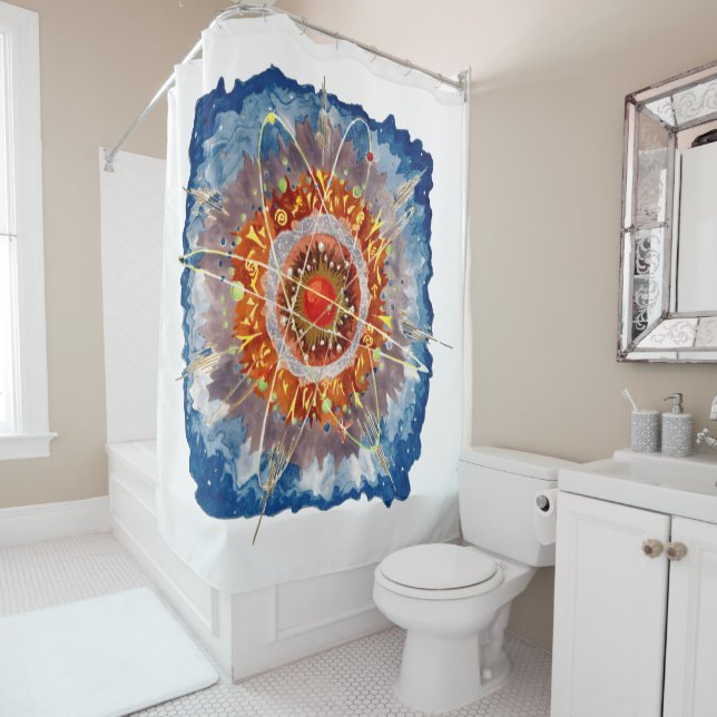 Alpine architecture Famous Art Poster Shower Curtain (In Situ)