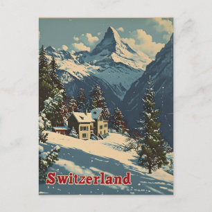 Alpine Charm: Vintage Swiss Village Postcard