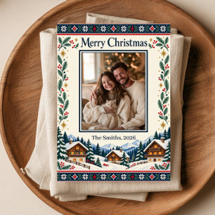 Alpine Christmas Village Photo Card