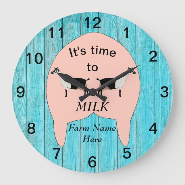 Alpine Dairy Goat Farm Udder Large Clock (Front)