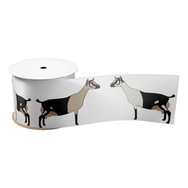 Alpine Dairy Goat Farm White Satin Ribbon (Spool)