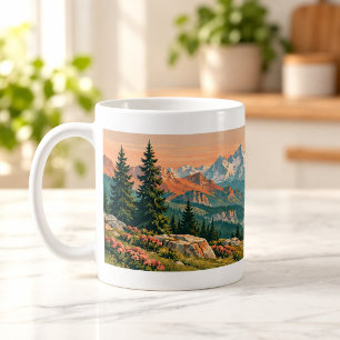 Alpine Dawn Mountain Landscape Mug