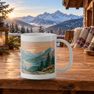 Alpine Dawn Mountain Landscape Mug