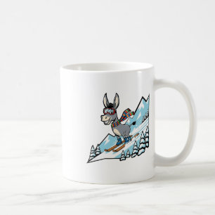 Alpine Donkey On Skis With Goggles And Scarf  Coffee Mug
