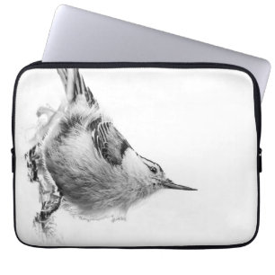 Alpine Elegance: White Nuthatch Bird Laptop Sleeve