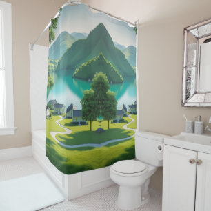 "Alpine Escape: Refresh Your Senses Every Shower" Shower Curtain