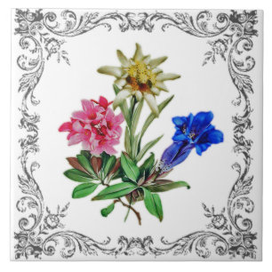 Alpine Flowers Ceramic Tile