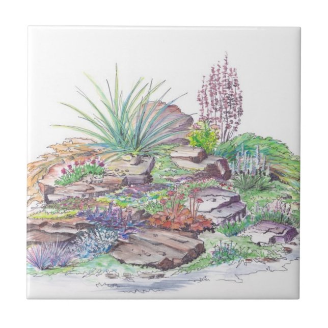 Alpine Garden Landscaping Ceramic Tile (Front)