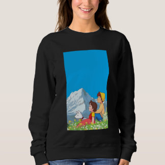 Alpine Girl and Peter Japanese 80s Retro Anime Man Sweatshirt