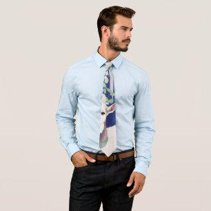 Alpine Goat Watercolor Colorful Pattern Tie