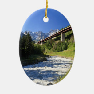 Alpine highway ceramic tree decoration