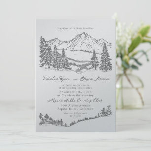 Alpine Hills Relief Print Wedding Invitation