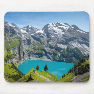 Alpine lake Oeschinensee in Switzerland Mouse Pad