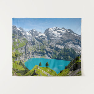 Alpine lake Oeschinensee in Switzerland Tapestry