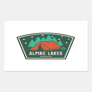 Alpine Lakes Wilderness Camping Rectangular Sticker