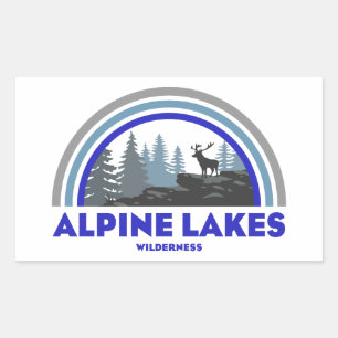 Alpine Lakes Wilderness Washington Rainbow Deer Rectangular Sticker