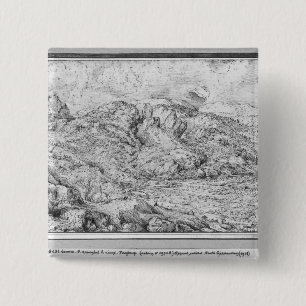 Alpine landscape, 1553 15 cm square badge