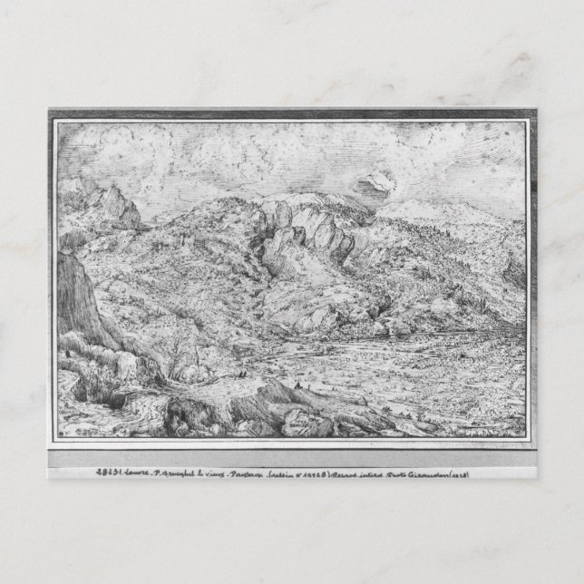 Alpine landscape, 1553 postcard (Front)