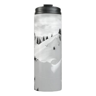 Alpine Landscape: Snowy Fir Trees Mountains Thermal Tumbler