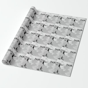Alpine Landscape: Snowy Fir Trees Mountains Wrapping Paper