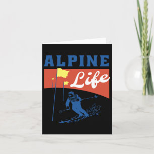 Alpine Life – Retro Skiing Graphic For Winter Spor Card