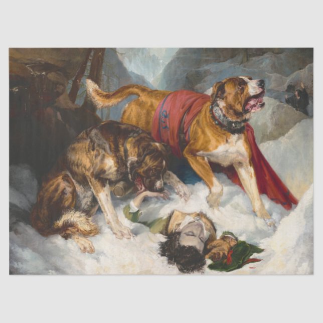 Alpine Mastiffs Reanimating a Distressed Traveller Tissue Paper (Front)