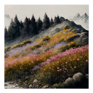 Alpine Meadow Art Work Poster