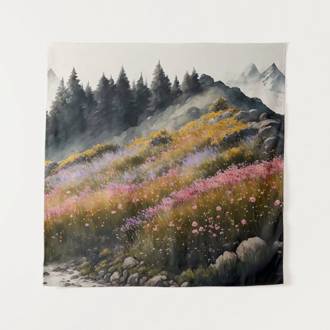 Alpine Meadow Art Work Tapestry (Front)