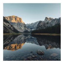 Alpine Mirror Scene – Tranquil Landscape Poster