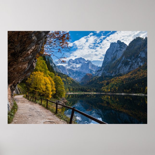 Alpine Mountain Lake Gosauseen Lake Austria  Poster (Front)